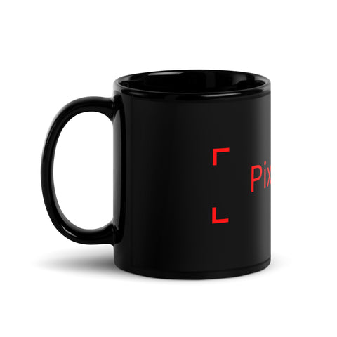 pixelkev_ - Schwarze glänzende Tasse