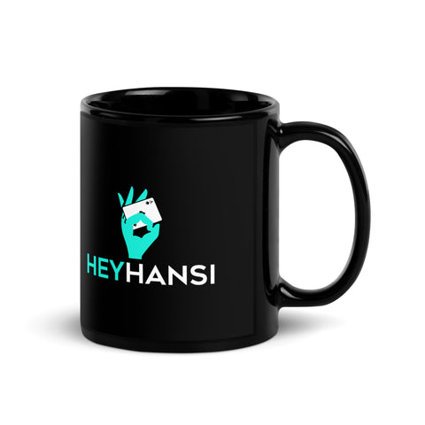 HeyHansi - Schwarze glänzende Tasse