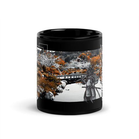 Aikatsu666 - Schwarze glänzende Tasse mit Druck