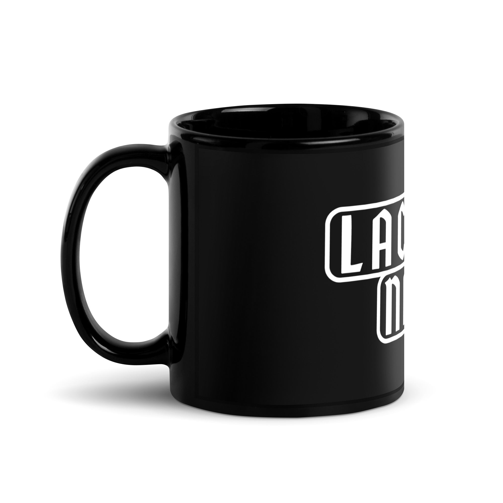 Lachsinator - Schwarze, glänzende Tasse