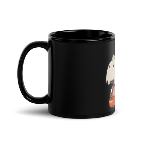 LuiTheDinosaur - Schwarze, glänzende Tasse