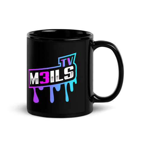 M3ils_TV - Schwarze, glänzende Tasse