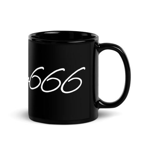 Aikatsu666 - Schwarze glänzende Tasse mit Druck
