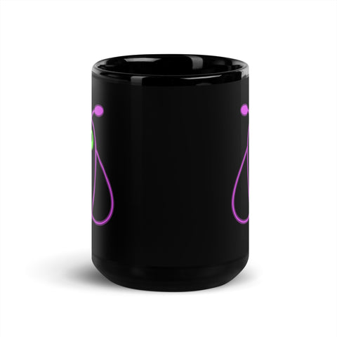 Neonmotte - Schwarze glänzende Tasse