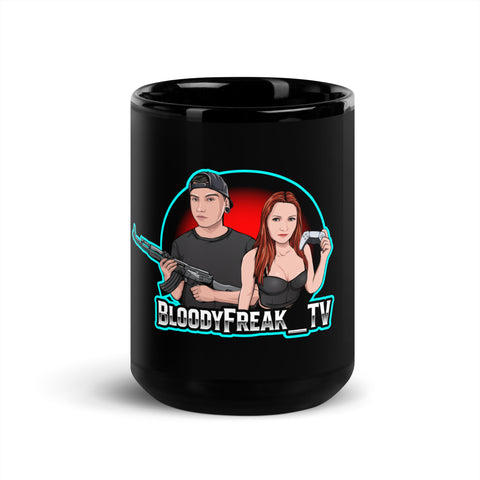 bloodyfreak_tv - Schwarze glänzende Tasse