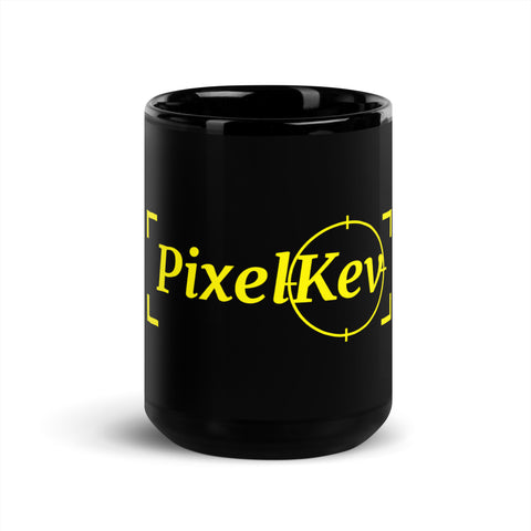 pixelkev_ - Schwarze glänzende Tasse