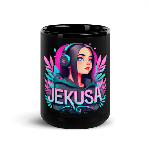 Jekusa - Schwarze glänzende Tasse