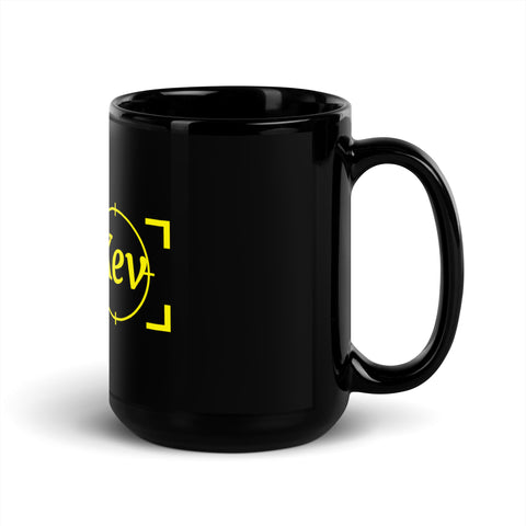 pixelkev_ - Schwarze glänzende Tasse
