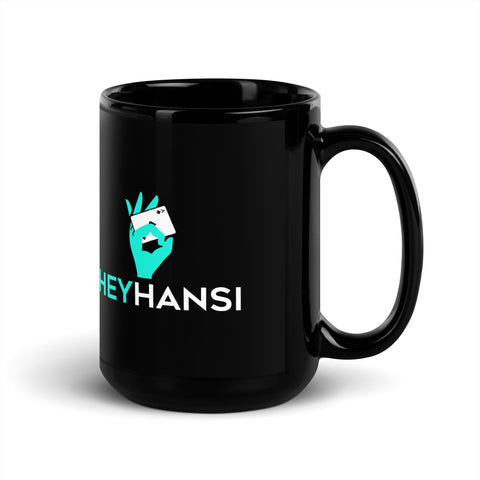 HeyHansi - Schwarze glänzende Tasse