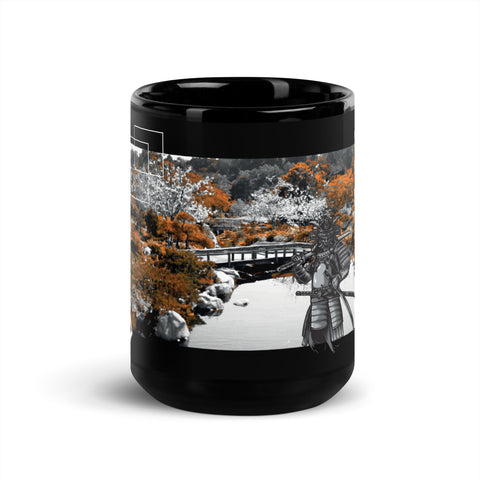 Aikatsu666 - Schwarze glänzende Tasse mit Druck
