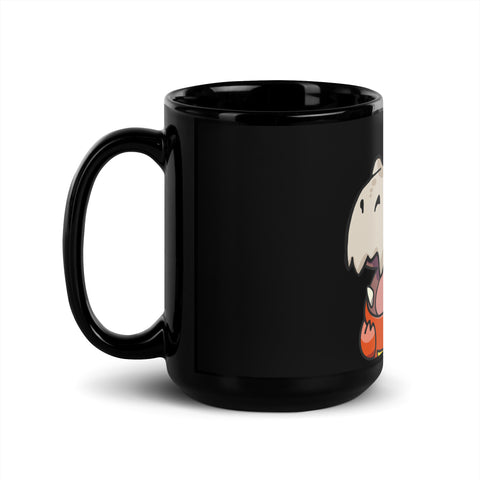 LuiTheDinosaur - Schwarze, glänzende Tasse