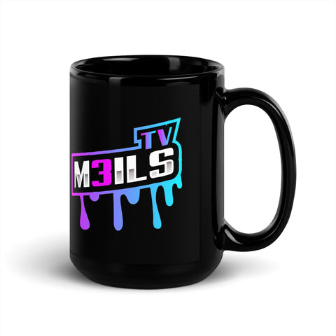 M3ils_TV - Schwarze, glänzende Tasse