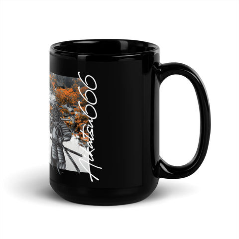 Aikatsu666 - Schwarze glänzende Tasse mit Druck