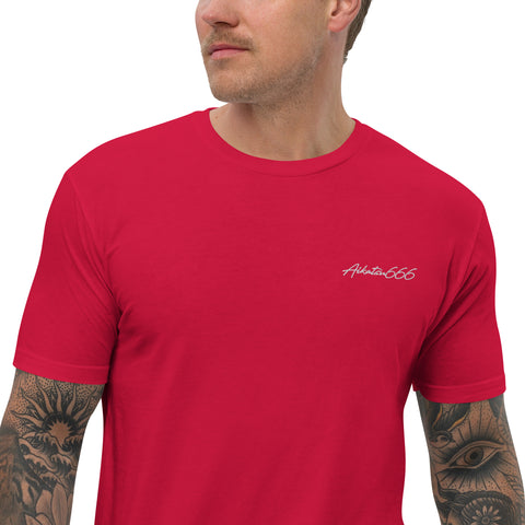 Aikatsu666 - Enganliegendes Herren-T-Shirt mit Stick und Druck