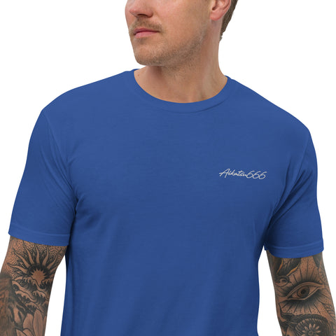 Aikatsu666 - Enganliegendes Herren-T-Shirt mit Stick und Druck