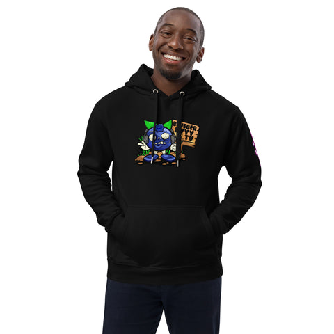 blueberryyy_tv - Unisex-Bio-Hoodie mit Druck und Ärmeldruck