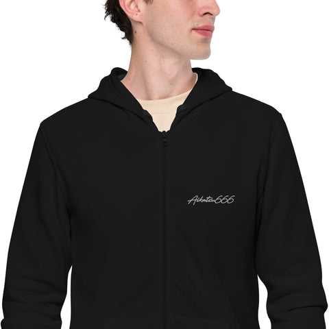 Aikatsu666 - Unisex-Zip-Hoodie aus Biobaumwolle mit Stick