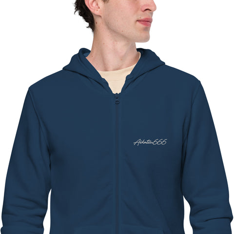 Aikatsu666 - Unisex-Zip-Hoodie aus Biobaumwolle mit Stick