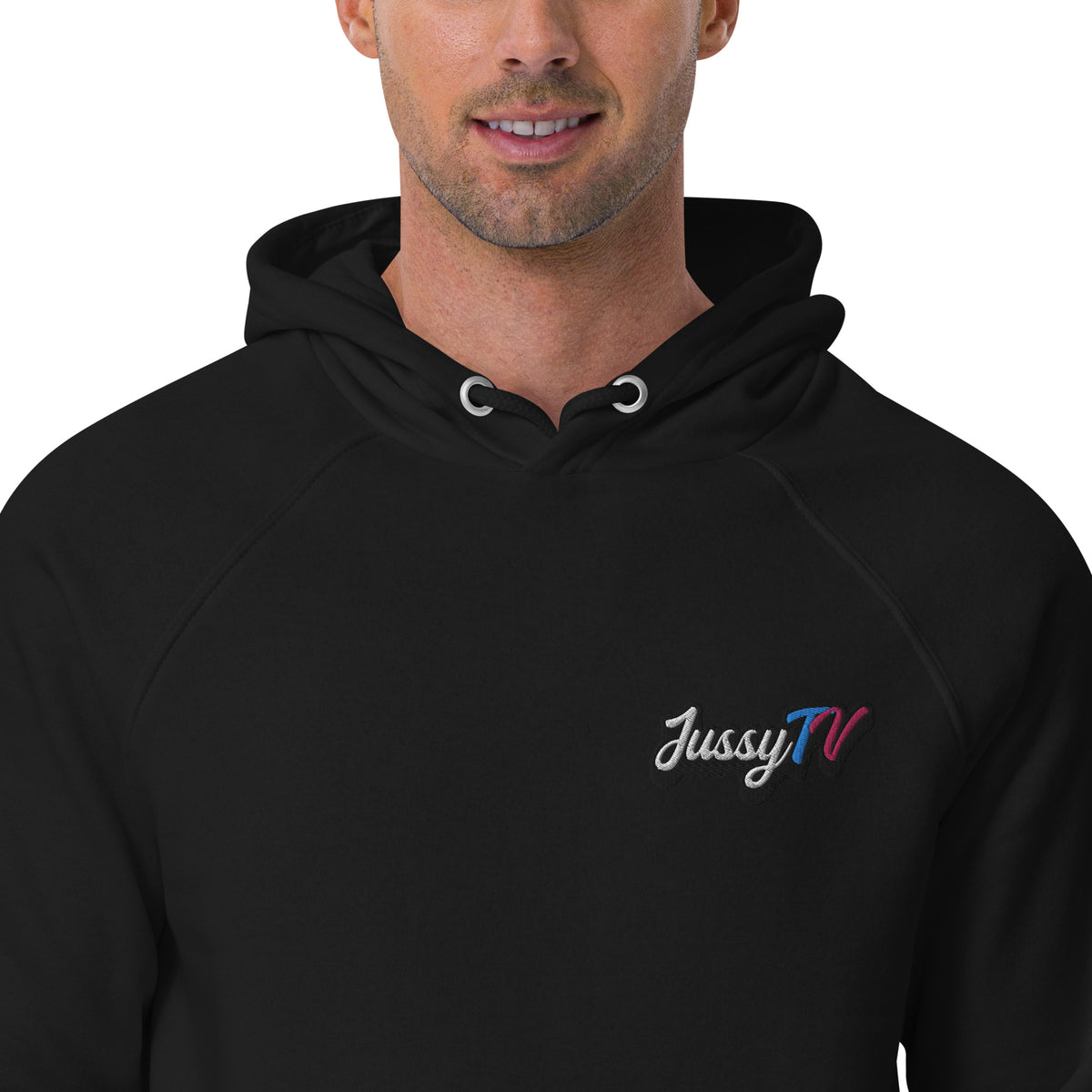 JussyTv_ - Unisex-Bio-Hoodie mit Stick und Druck