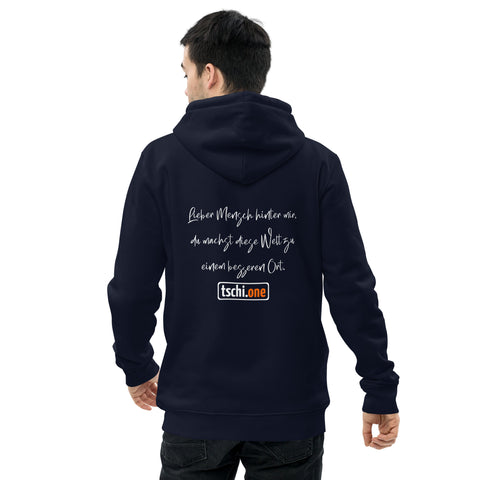 TschiOne - Unisex-Bio-Hoodie mit Stick und Druck