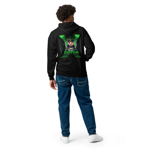 grashuepferjack - Unisex-Zip-Hoodie mit Stick und Druck