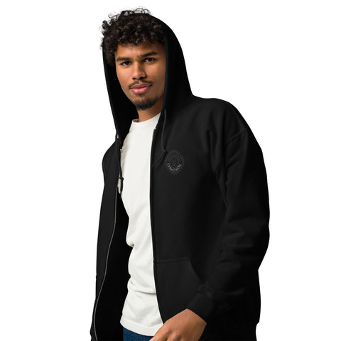 Momomski961 - Unisex-Zip-Hoodie mit Stick und Druck