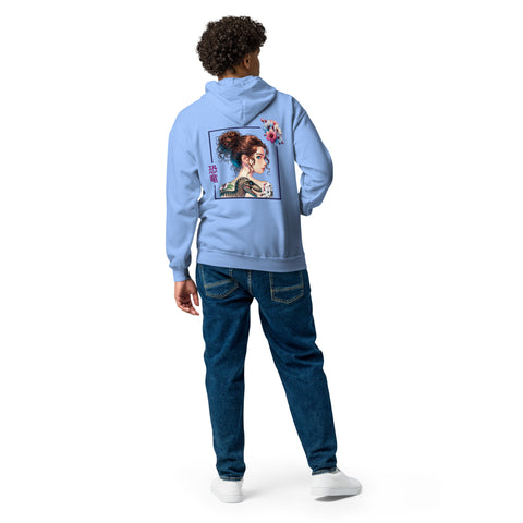 LuiTheDinosaur - Unisex-Zip-Hoodie mit Stick und Druck
