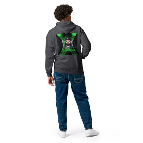 grashuepferjack - Unisex-Zip-Hoodie mit Stick und Druck