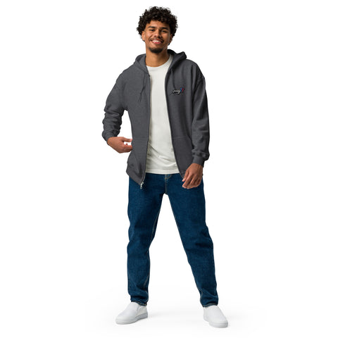 JussyTv_ - Unisex-Zip-Hoodie mit Stick und Druck