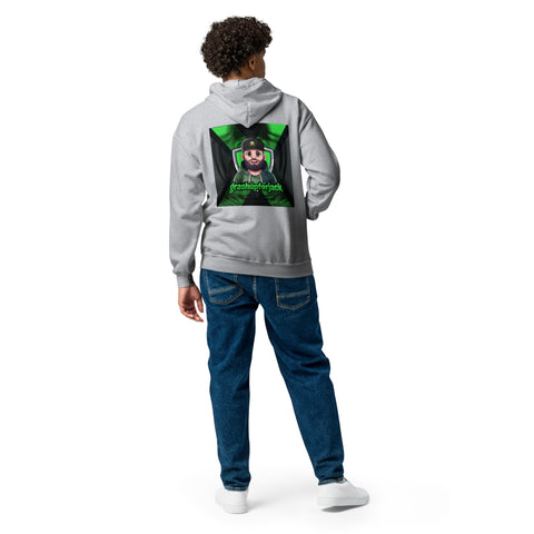 grashuepferjack - Unisex-Zip-Hoodie mit Stick und Druck