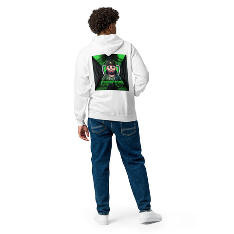 grashuepferjack - Unisex-Zip-Hoodie mit Stick und Druck