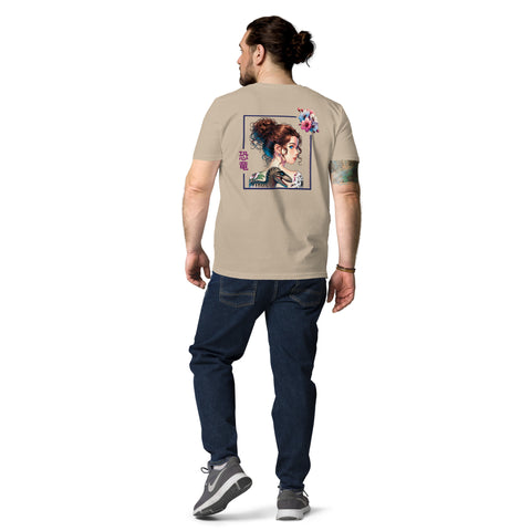 LuiTheDinosaur - Herren-T-Shirt aus Bio-Baumwolle mit Stick und Druck