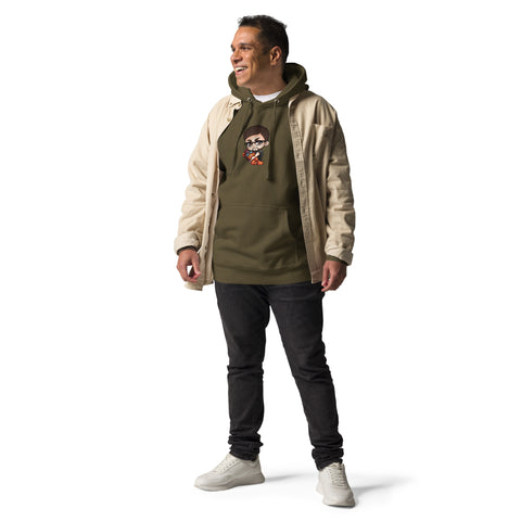 Larryfromspain - Unisex-Premium-Hoodie mit beidseitigem Druck