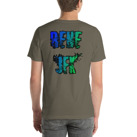 rene_jfk - Unisex-T-Shirt mit Stick und Druck