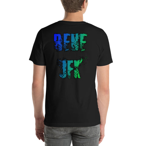 rene_jfk - Unisex-T-Shirt mit Stick und Druck