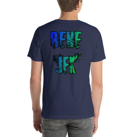 rene_jfk - Unisex-T-Shirt mit Stick und Druck