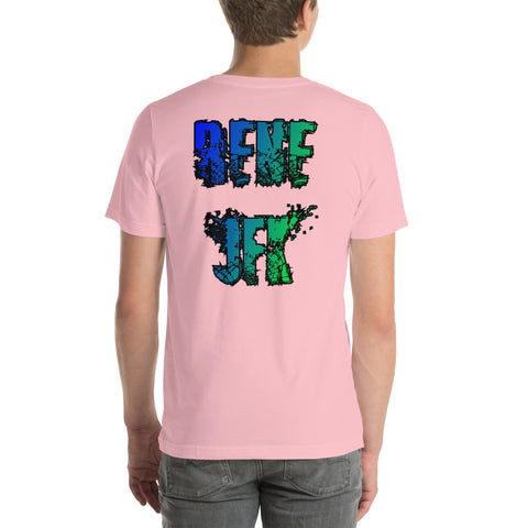 rene_jfk - Unisex-T-Shirt mit Stick und Druck