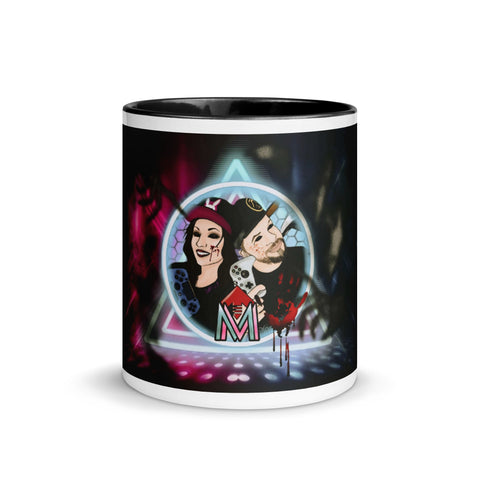 MrAndMrsLVLUp - Weiße Tasse mit gefärberter Innenseite und Druck