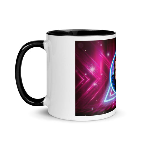 MrAndMrsLVLUp - Weiße Tasse mit gefärberter Innenseite und Druck
