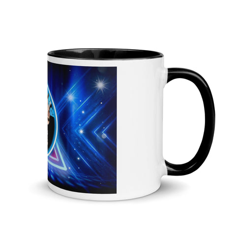 MrAndMrsLVLUp - Weiße Tasse mit gefärberter Innenseite und Druck