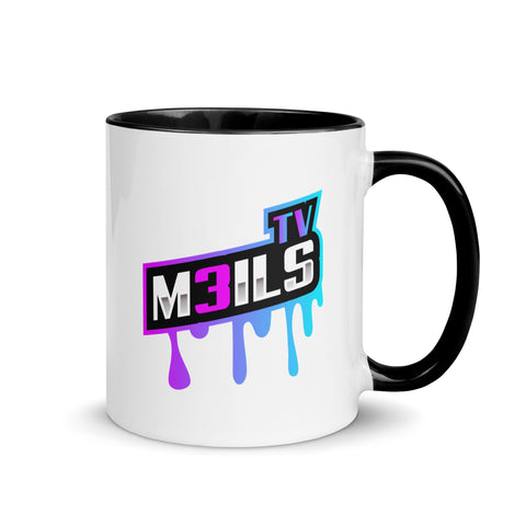 M3ils_TV - Weiße Tasse mit gefärbter Innenseite