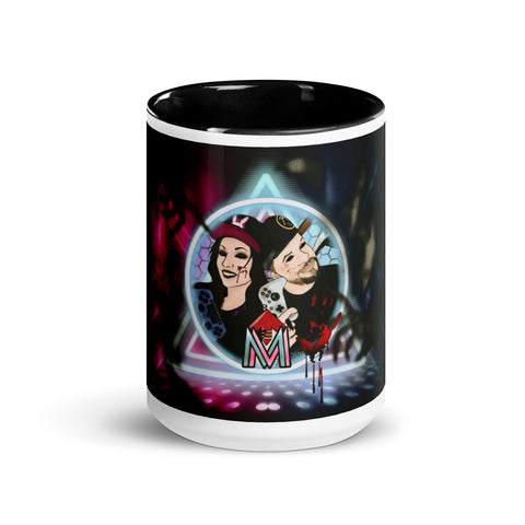 MrAndMrsLVLUp - Weiße Tasse mit gefärberter Innenseite und Druck
