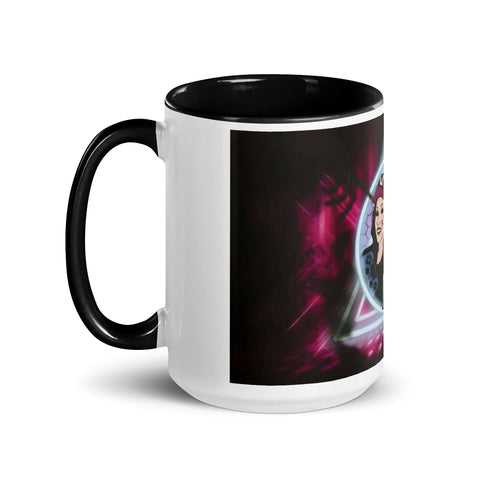 MrAndMrsLVLUp - Weiße Tasse mit gefärberter Innenseite und Druck