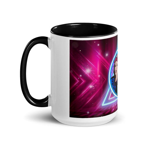 MrAndMrsLVLUp - Weiße Tasse mit gefärberter Innenseite und Druck
