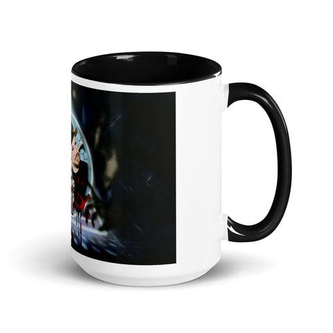 MrAndMrsLVLUp - Weiße Tasse mit gefärberter Innenseite und Druck