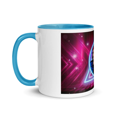 MrAndMrsLVLUp - Weiße Tasse mit gefärberter Innenseite und Druck