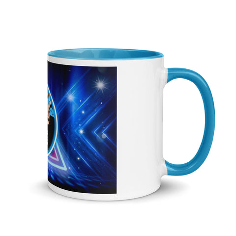 MrAndMrsLVLUp - Weiße Tasse mit gefärberter Innenseite und Druck