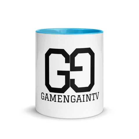 GameNGainTV - Weiße Tasse mit gefärbter Innenseite