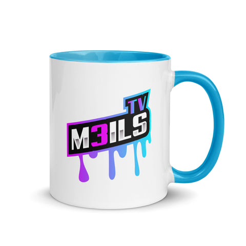 M3ils_TV - Weiße Tasse mit gefärbter Innenseite