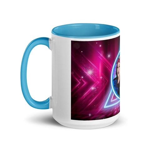 MrAndMrsLVLUp - Weiße Tasse mit gefärberter Innenseite und Druck